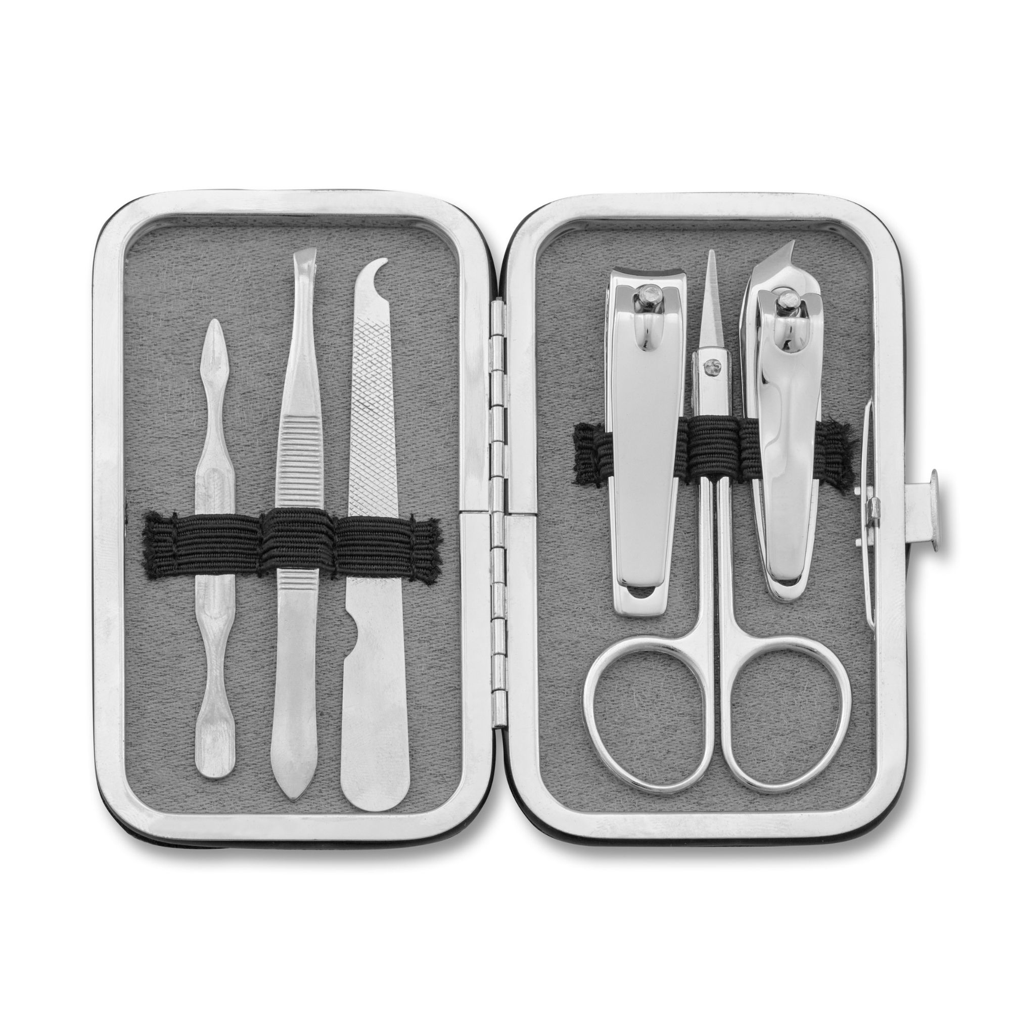 Japonesque Fingernail Clipper, Nail & Cuticle Nipper, Cuticle Scissors, Cuticle Pusher, Slant Tweezer, Nail File and Black Travel CaseTravel Manicure Kit7 - image 1 of 7