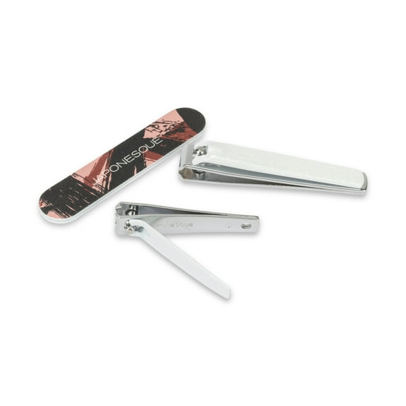 Japonesque Nail Clippers & Salon Board Natural White Shimmer & Pink