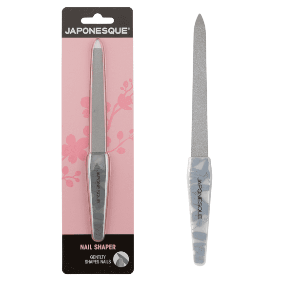 Japonesque Nail Shaper Metal Nail File, Medium Grit, Stainless Steel