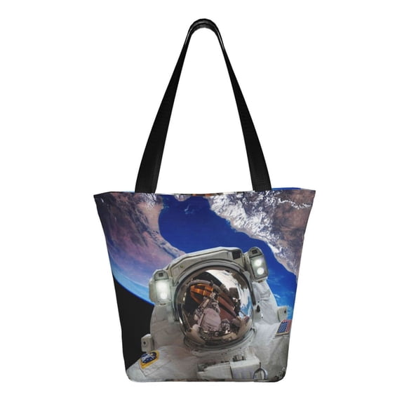Japuie Astronaut in Outer Space Print Women's Crossbody Tote Handbag,Shoulder Bag,Casual Tote,Satchels Crossbody Purse,Top-handle Tote Handbag,for Travel College Work