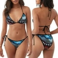 thumbnail image 1 of Japuie Cartoon Cute Shark Print Women's Two Piece Bikini Swimsuit, Sexy Triangle Top Bathing Suits,String Cheeky Bikini Sets for Beach or Pool -Medium, 1 of 4
