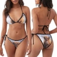 thumbnail image 1 of Japuie Cow Print Women's Two Piece Bikini Swimsuit, Sexy Triangle Top Bathing Suits,String Cheeky Bikini Sets for Beach or Pool -Medium, 1 of 5