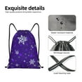 thumbnail image 1 of Japuie Dark Purple Snowflakes Print Drawstring Backpack,Drawstring Bags, Draw String Back Bag,Sport Gym Bag for Sports, Gym, Travel, Swimming, Beach -Small, 1 of 7