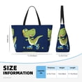 thumbnail image 1 of Japuie Dino Playing Roller Skate Print Large Capacity Beach Travel Bag,Waterproof Beach Totes Bags for Women Men,Foldable Pool Bag with Zipper, 1 of 5