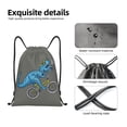 thumbnail image 1 of Japuie Fun Riding Dinosaur Print Drawstring Backpack,Drawstring Bags, Draw String Back Bag,Sport Gym Bag for Sports, Gym, Travel, Swimming, Beach -Medium, 1 of 7
