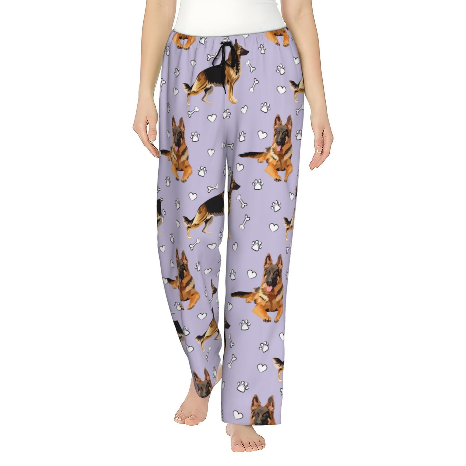 Dog Print Elastic Waist Pants