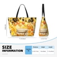 thumbnail image 1 of Japuie Honey Bee Print Large Capacity Beach Travel Bag,Waterproof Beach Totes Bags for Women Men,Foldable Pool Bag with Zipper, 1 of 5