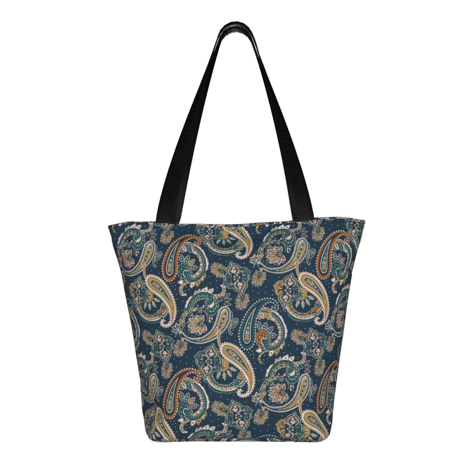 Japuie Indian Paisley Print Women's Crossbody Tote Handbag