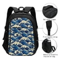 thumbnail image 1 of Japuie Japanese Water Wave Print Laptop Backpack,Business Travel Durable Laptops Backpack with USB Charging Port,Water Resistant College Computer Bag for Women & Men, 1 of 5