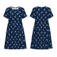 thumbnail image 1 of Japuie Nautical Themed Simple Anchors Print Women's Casual Dress with Pockets,Women's Short sleeve Dress,A-Line Dresses,Summer Dresses for Women,Sundresses Beach Swing Dresses -3X-Large, 1 of 6