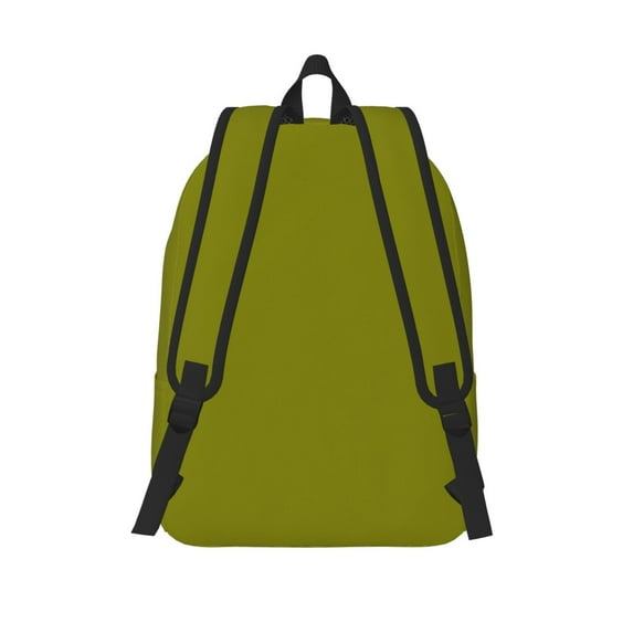 Japuie Olive Durable Canvas Laptop Backpack - Water-Resistant, Adjustable Shoulder Strap, Large Capacity for 15-17in Laptops, Stylish & Lightweight for School, Work & Travel
