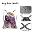 thumbnail image 1 of Japuie Purple Gold Marble Swirls Print Drawstring Backpack,Drawstring Bags, Draw String Back Bag,Sport Gym Bag for Sports, Gym, Travel, Swimming, Beach -Small, 1 of 7