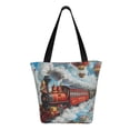 thumbnail image 1 of Japuie Red Train Hot Air Balloon Print Women's Crossbody Tote Handbag,Shoulder Bag,Casual Tote,Satchels Crossbody Purse,Top-handle Tote Handbag,for Travel College Work, 1 of 7