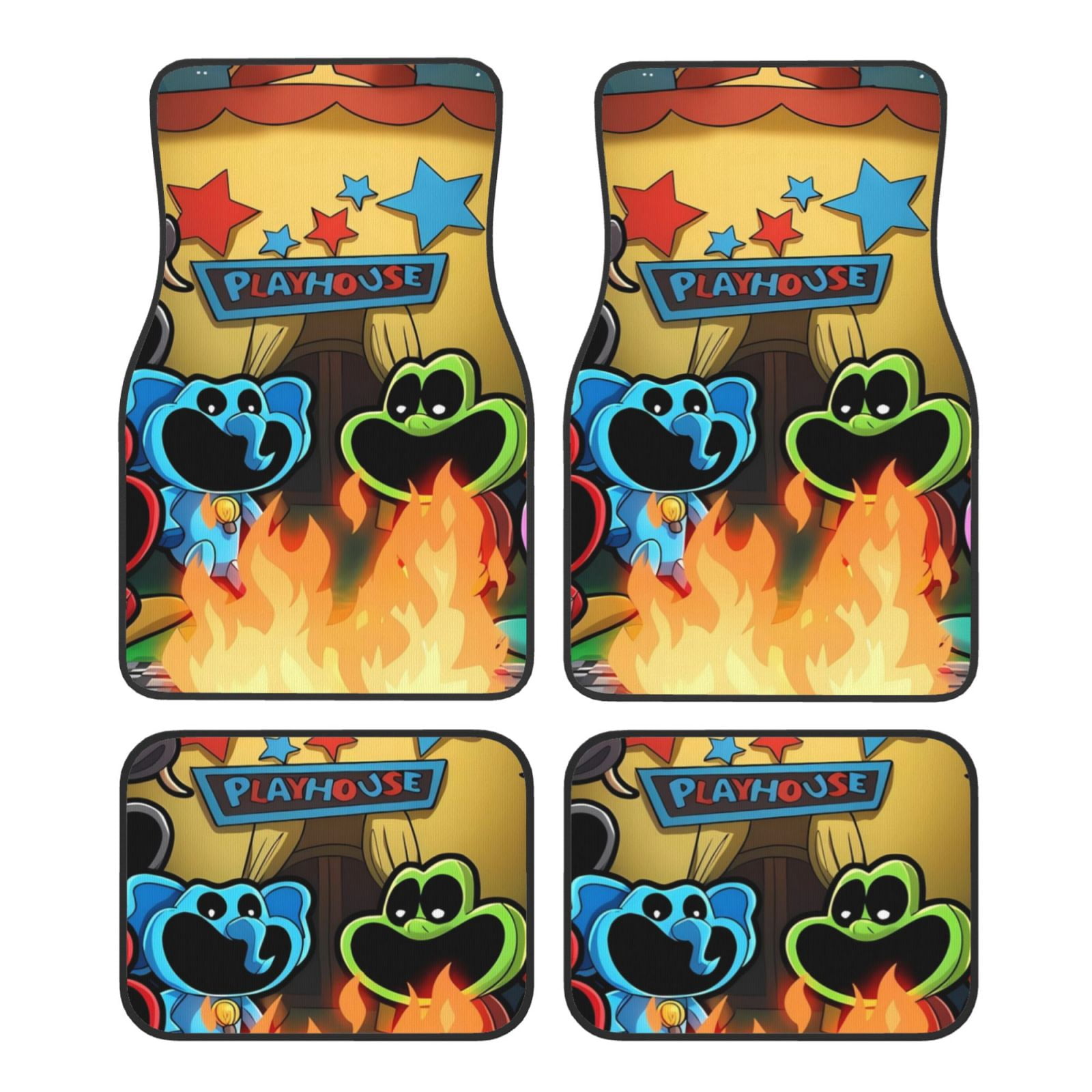 Japuie Smiling Critters Print 4-Piece Floor Mats, All-Weather Car Mats ...