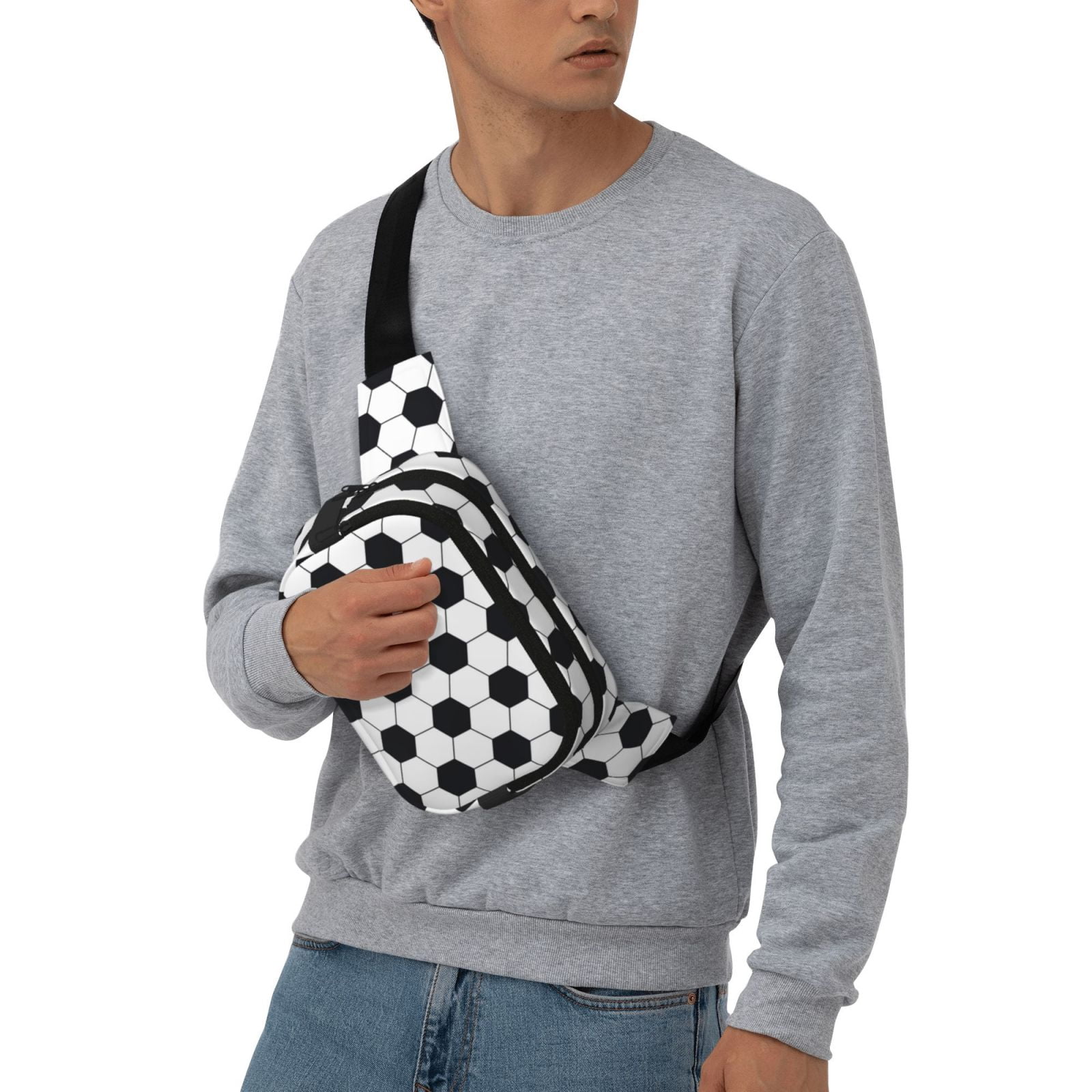 Japuie Soccer Ball Print Layer Fanny Pack with Adjustable Shoulder ...