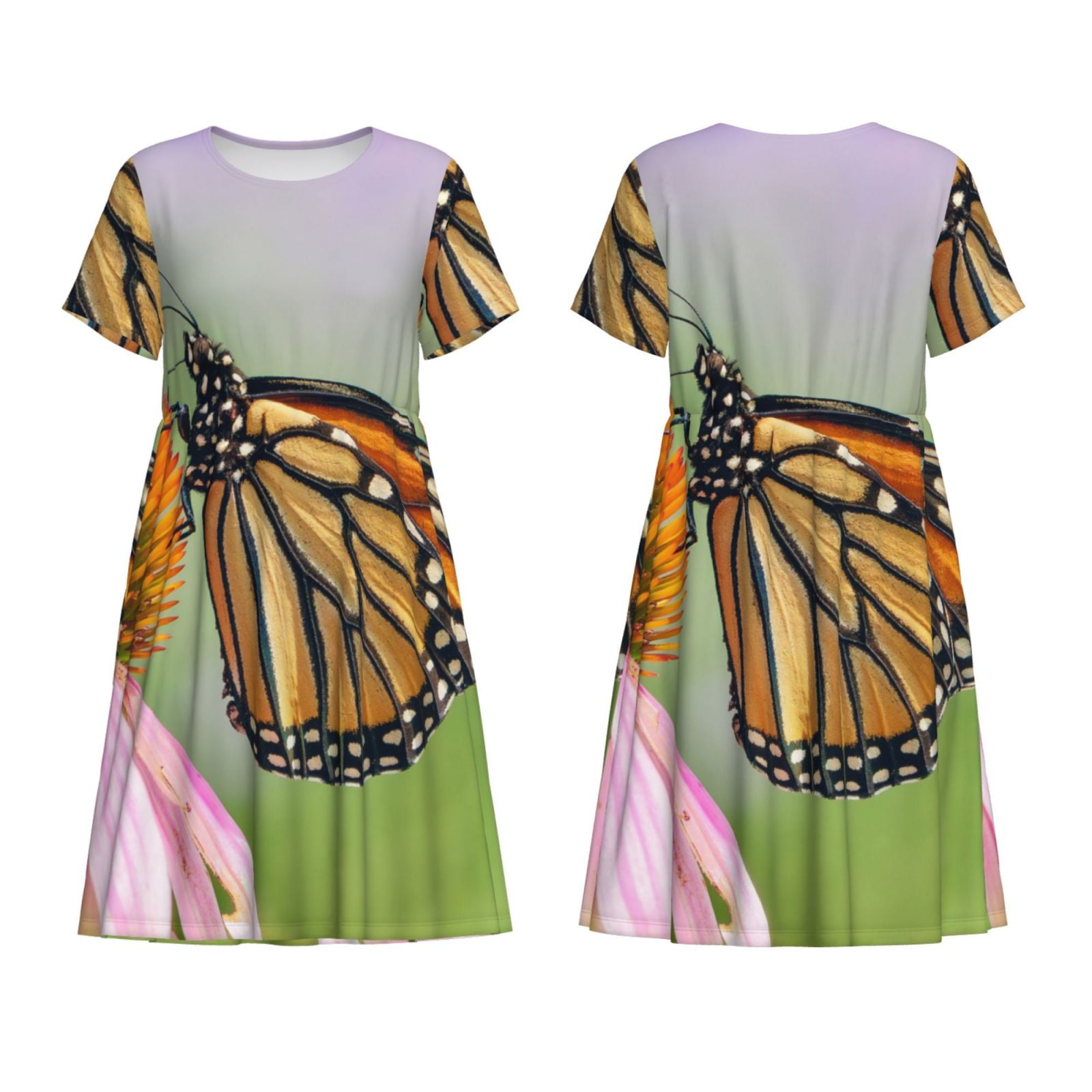 Japuie A monarch butterfly Print Women's Casual Dress with