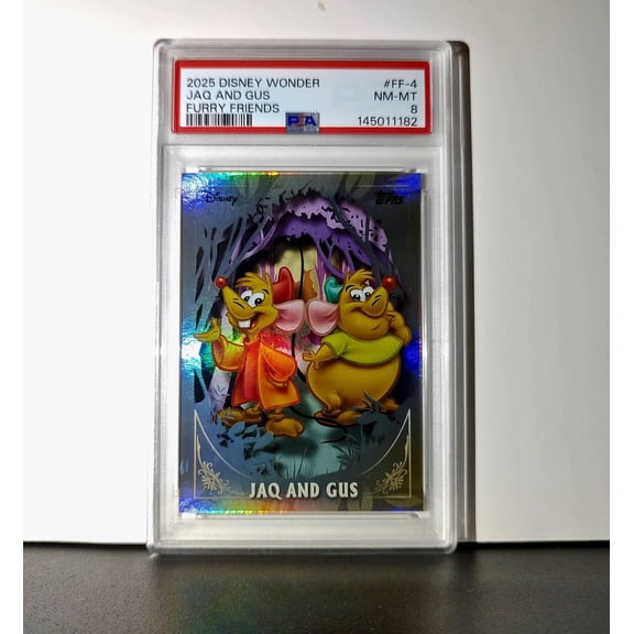 Jaq and Gus 2025 Topps Disney #FF-4 Furry Friends Card Cinderella PSA 8