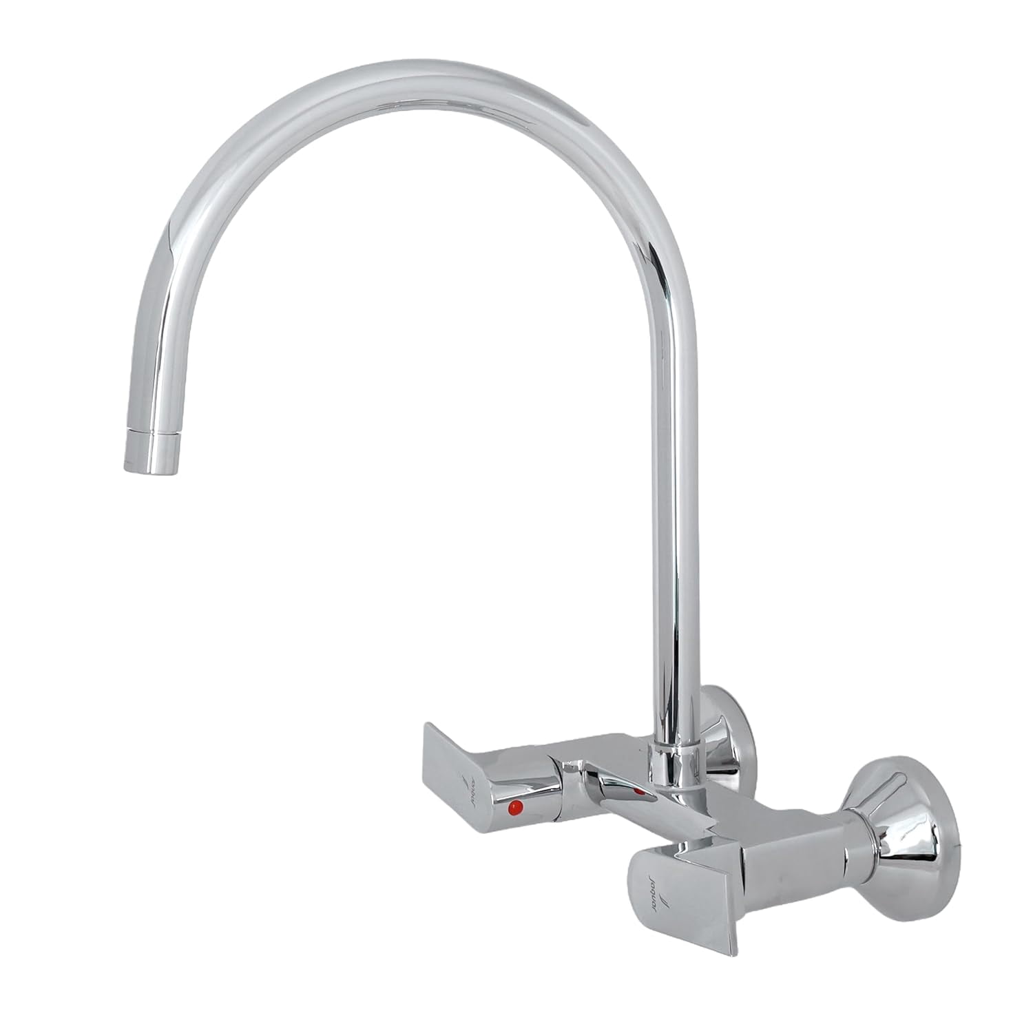 Jaquar LYRIC Series Wall Mounted Swinging Spout HOT and COLD SINK MIXER Chrome TWIN SIDE LEVER ...