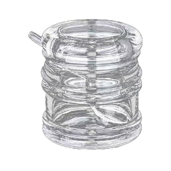Jar*1, Spoon*1 Clearance! Clear Glass Sugar Bowl Set with Lid and Spoon