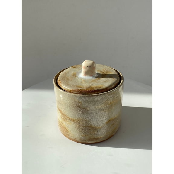 Jar Cute Handmade Ceramic Home Decor Cookie Jar Storage, Housewarming Gift, With Airtight lid, for Cookies, Candy, Flour, Dog Treats, Coffee, Table Decor