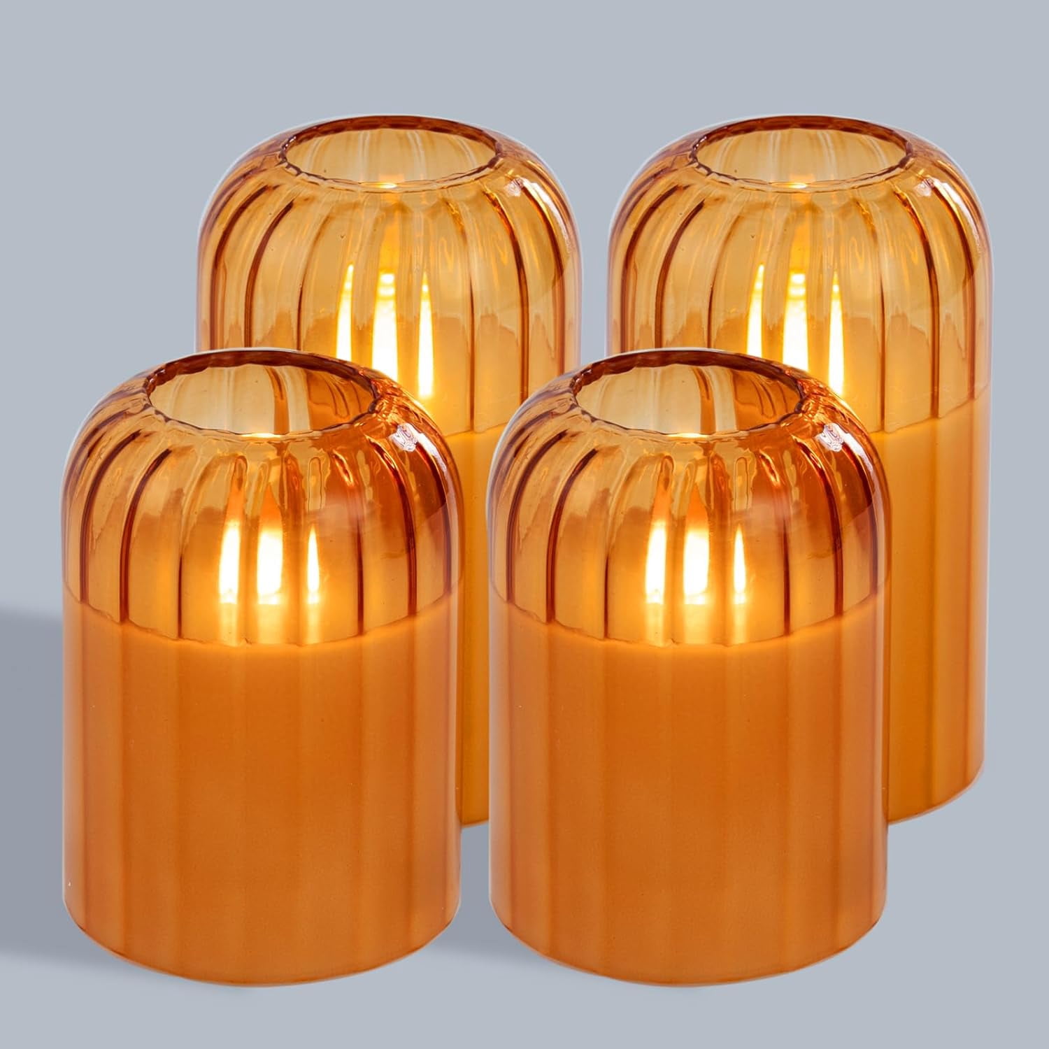 Pumpkin Flameless Candle Projector Light - LED Battery Operated With Remote & Timer For Halloween Fall Decor
