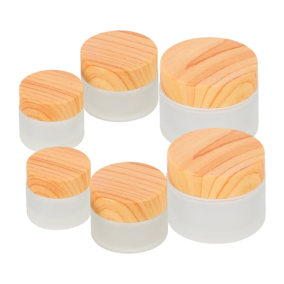 Jar Frosted Glass: Refillable Container Empty Bottles 6Pcs 10g 20g 30g Makeup Sample Jars for Eye Shadow Gems Beads Jewelry