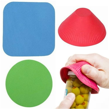 Jar Gripper Multi-Purpose Lid Openers, Set of 3, Non Slip Jar Grips Rubber Pads, Jar Opener for Weak Hands