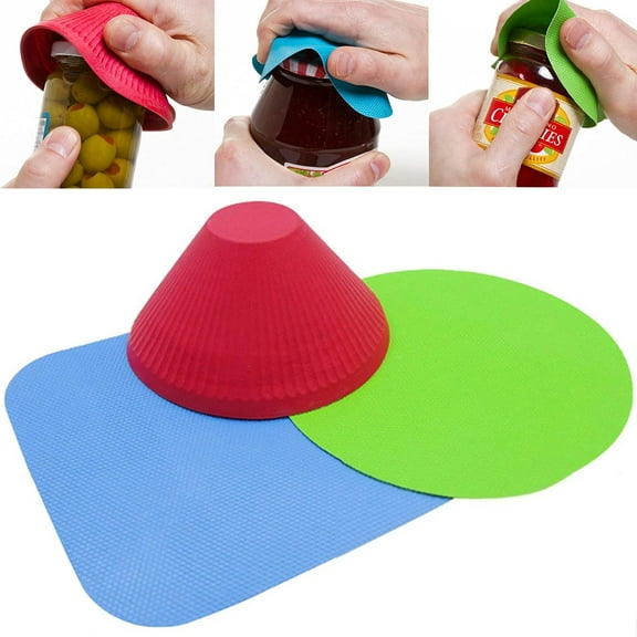 Jar Gripper Multi Purpose Reusable Rubber Gripper Jar Opener Gripper Rubber Jar Multi Purpose Bottle Lid Openers Fit for Most Bottles Set of 3Rubber GripJar Lid Gripper