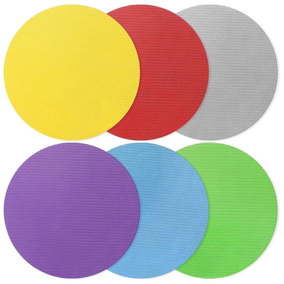 Jar Gripper Pads,Rubber Round Jar Opener,Multi-function Bottle Lid Opener,6 Pcs 6 Color Anti-slip Coasters,Kitchen Heat Insulation Pad,Jar Opener for Elderly Weak Hands Arthritis,4.9 inch