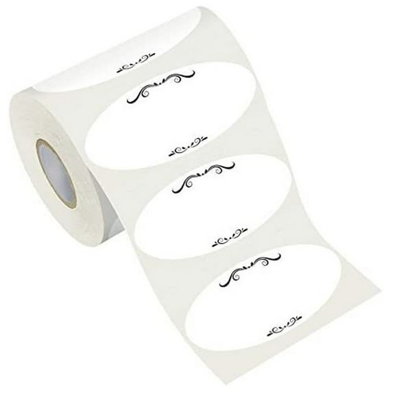 Jar Labels Stickers, Write-On Labels with Oval Pattern Designs for Canning, Food Containers, Bottles, Mason Jars Lid, Freezer Pantry Kitchen Storage Organization150PCS