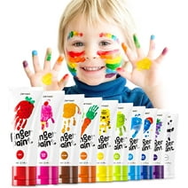 Jar Melo 10 Colors Finger Paint for Toddlers,Washable,Non Toxic,Safe Kids Art Paint