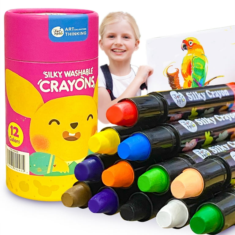 Colors Non Toxic Crayons for Toddlers Silky Washable Large Crayons