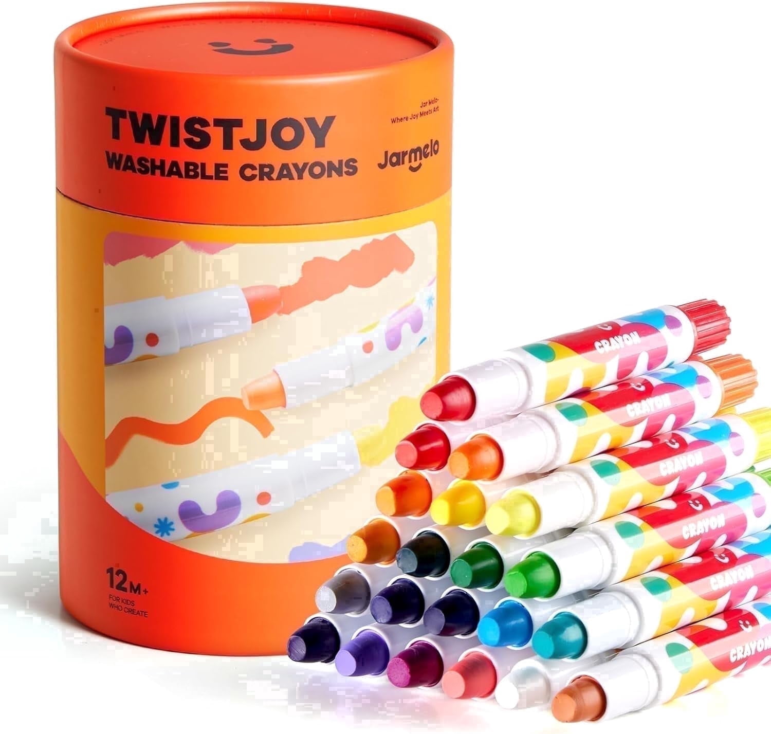 Jar Melo 36 Count Silky Smooth Jumbo Crayons for Toddlers