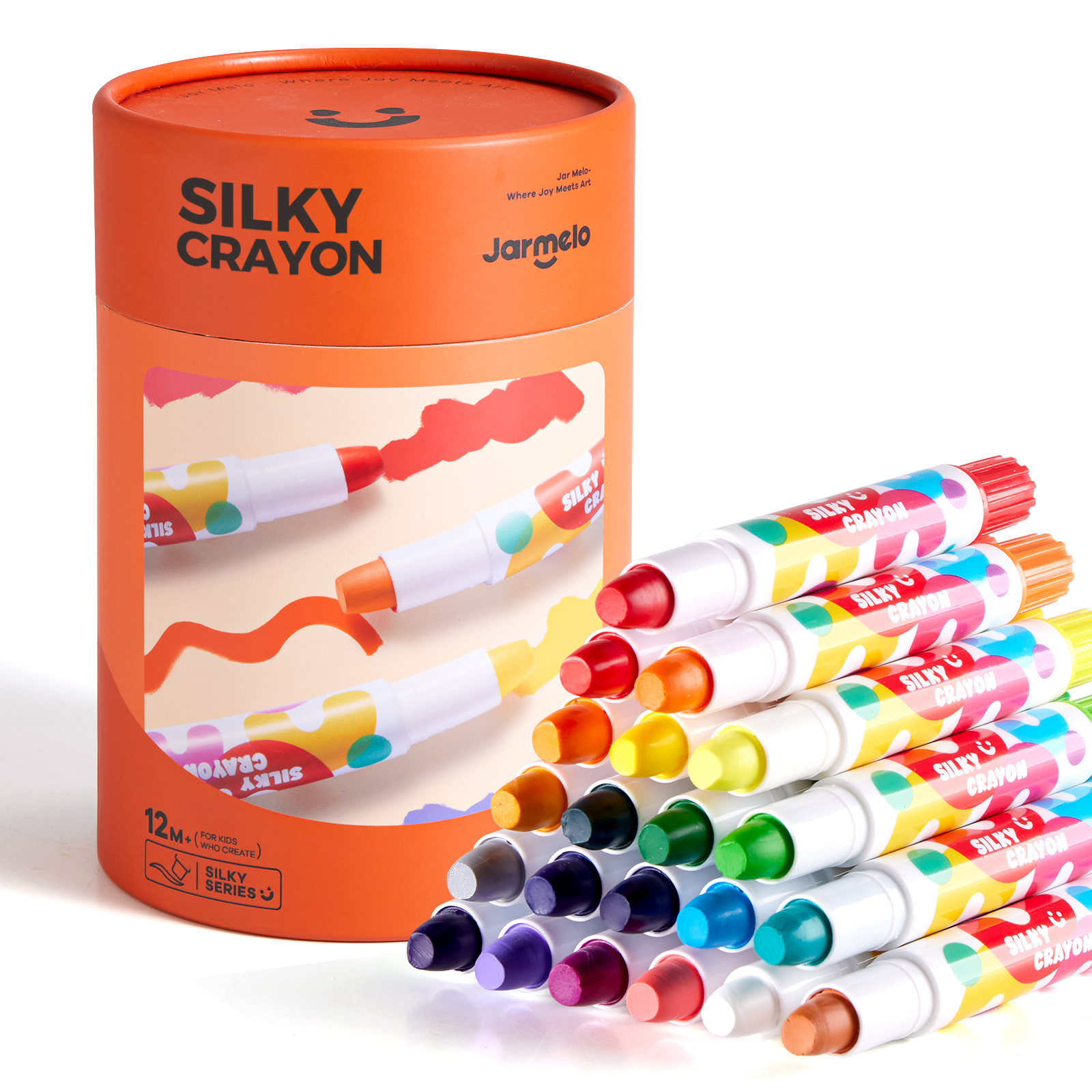画材Jar Melo ジャーメロ　無毒の洗えるクレヨン 36色 Jar Melo 24 Colors Twistable Crayons for Toddlers, Non-Toxic