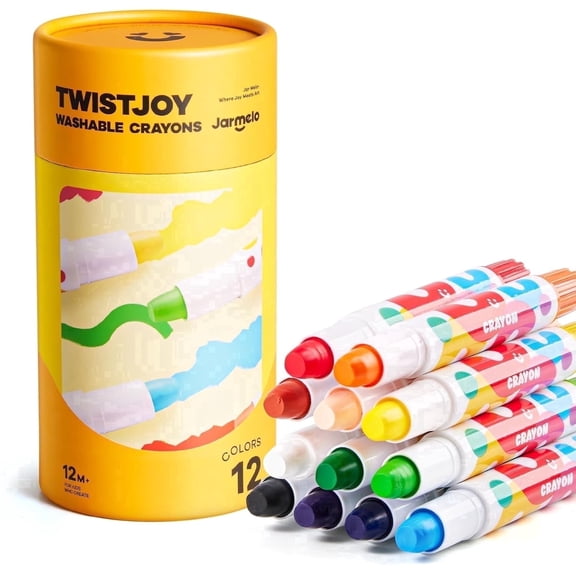 Jar Melo Jumbo Crayons for Toddlers, 12 Colors Crayons