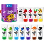 Jar Melo Kid's Washable Vibrant Colors Finger Paint, 2.1 fl.oz, 12 Count Pack