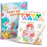 Jar Melo Paint with Water Books for Toddlers, Mess Free Watercolor Painting Activity for Kids Ages 1-3, 2-4, 4-6, Art Craft Coloring Gift with Brush, Airplane T