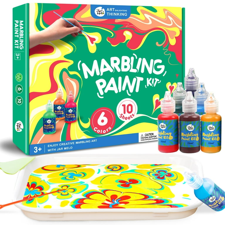 Jar Melo Jar Melo Water Marbling Paint Kit For Kids; 6 Colors, Marble  Kit,Non-Toxic; Water Art Paint Set, Art & Crafts Kit For Girls & Boys Ages  6-8, Art Kits Paint 