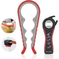 thumbnail image 1 of Jar Opener, 5 in 1 Multi Function Can Opener Bottle Opener Kit with Silicone Handle Easy to Use for Children, Elderly and Arthritis Sufferers (Apple Red）,, 1 of 5