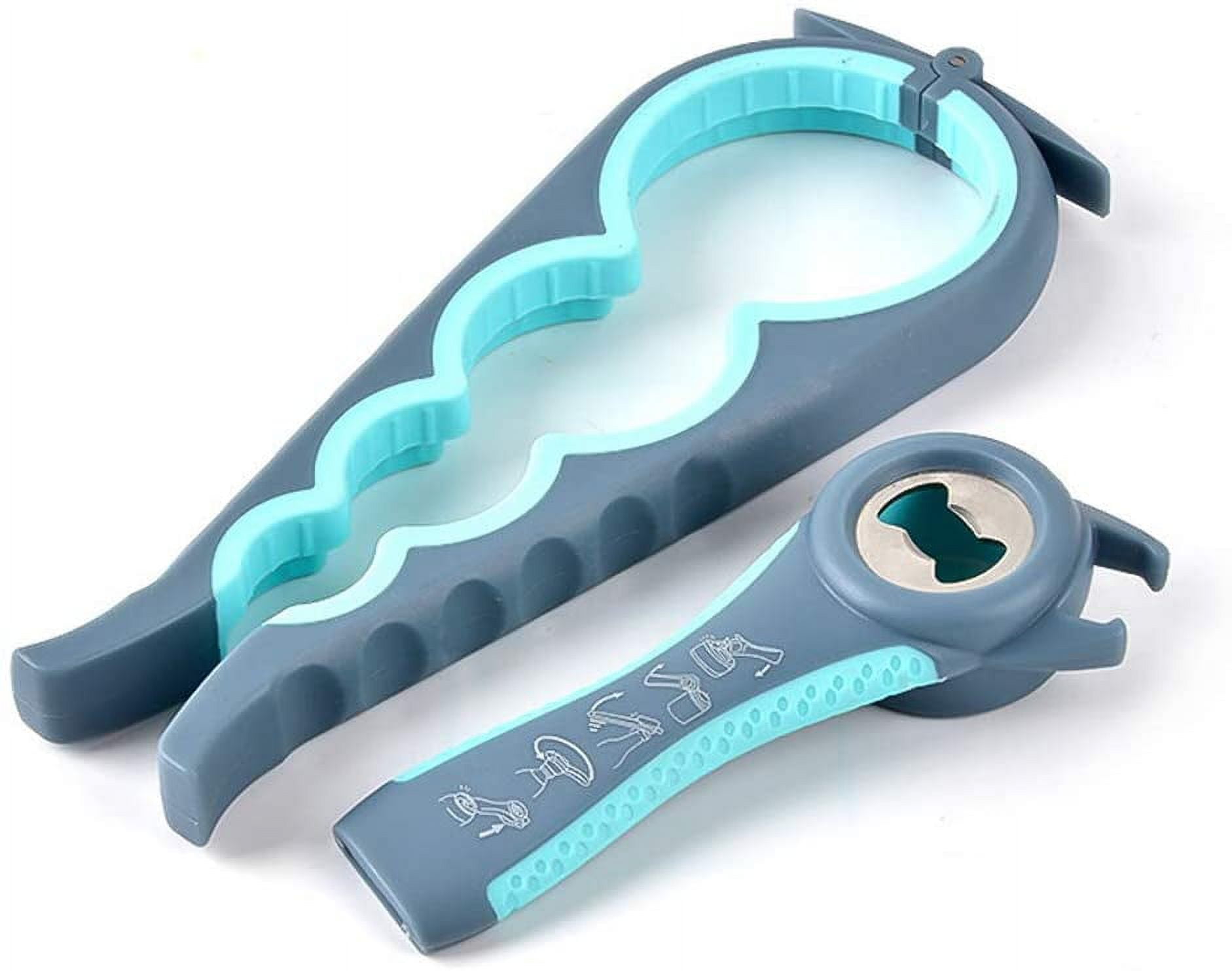 Jar Opener & Bottle Opener Multifunction Can Opener Lid Grippers Set for Weak Hand, Arthritis Sufferers, Elderly, Seniors,Child,Women(Blue)