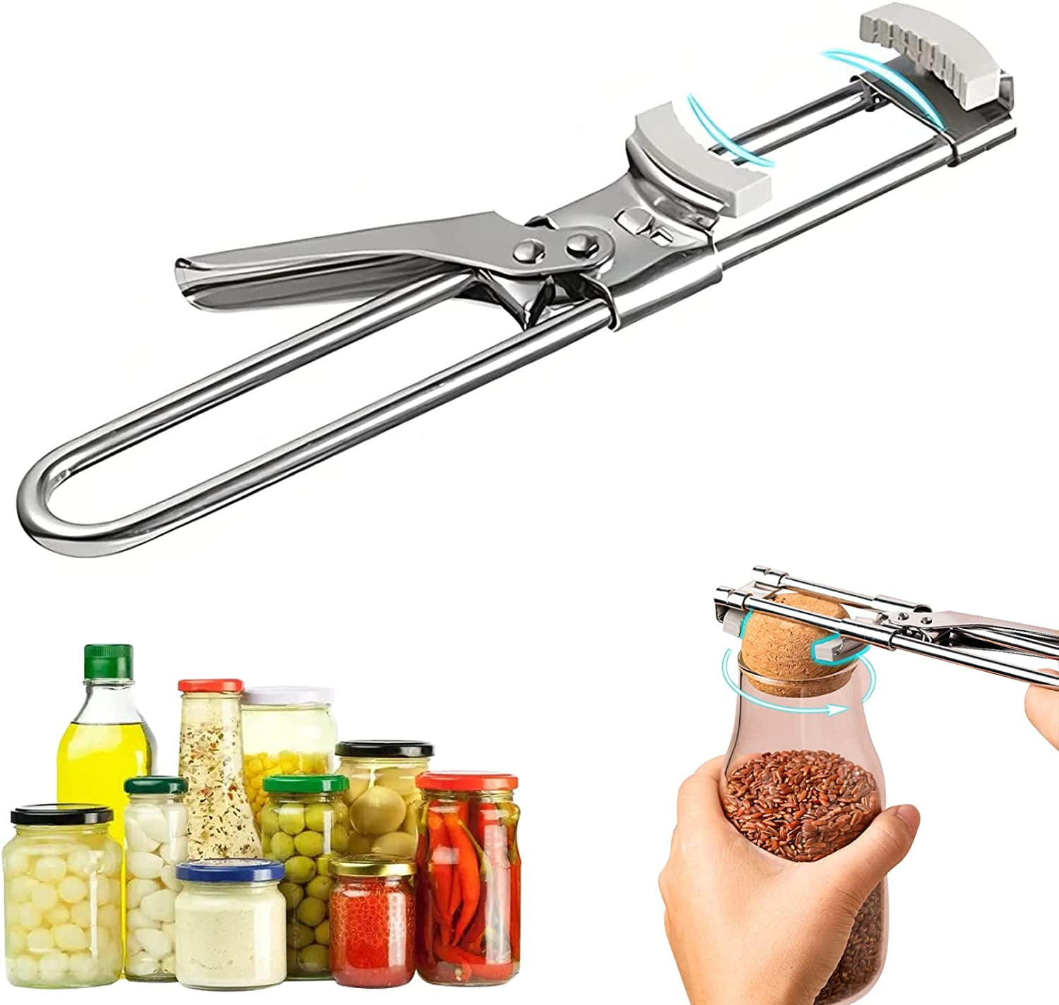 Jar Opener Effortlessly Open Jar, Bottle or Can,Perfect for Seniors, Arthritis and Weak Hands