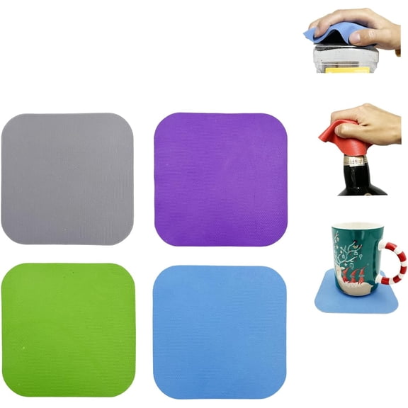 Jar Opener Kit, 5 in 1 Multi Function Can Opener, 4 in 1 Bottle Opener with Non Slip Rubber Jar Gripper Pad for Arthritis Weak Hands