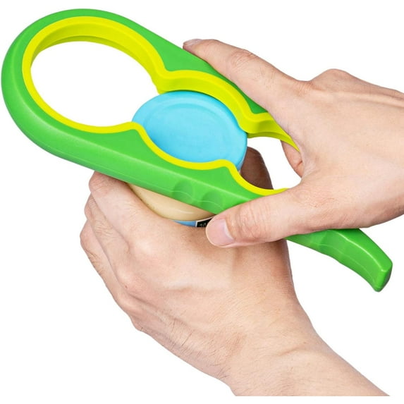 Jar Opener, Non Slip Jar Bottle Opener Jar Gripper for Weak Hands, Seniors With Arthritis and Children, 4 in 1 Multi-Function Colorful Can Opener Easy to Use for Low Strength, Green Yellow