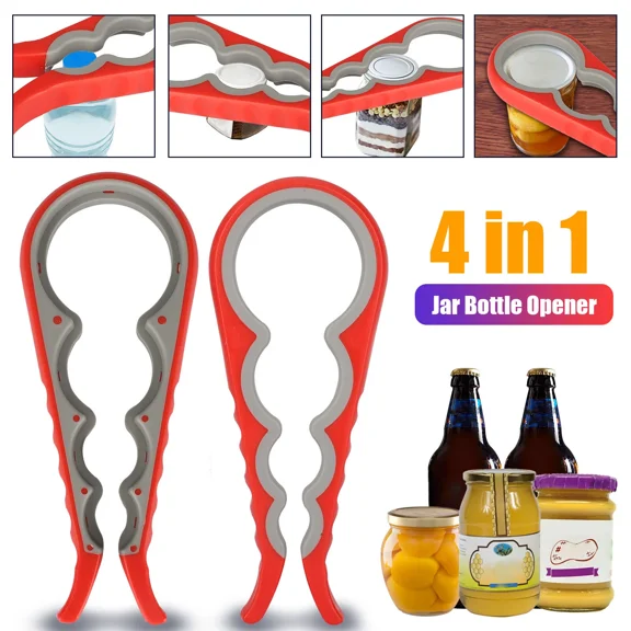 Jar Opener Rubber 4 In 1 Quick Lid Bottle Cap Grip Twister Remover Kitchen Tools