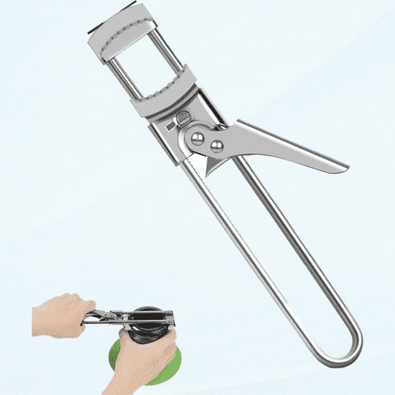 Jar Opener for Seniors Arthritis+Gripper Pad, Adjustable Stainless Steel Bottle Opener, Effortless Lid Opener for Any Size Caps