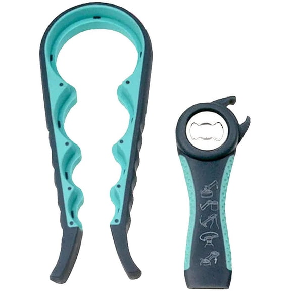 Jar Opener for Seniors with Arthritis,Jar Opener for Weak Hands,5-in-1 Bottle Opener,4-in-1 Can Opener(Blue)