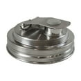 thumbnail image 1 of Jar Pour Spout Lid Stainless Steel Wide Mouth Pour Spout Flip Cap Lids For Jars No Leaking Proof For Home Brewing Fruit Fermenting Drinks Airtight Silver 10x10x5cm, 1 of 6