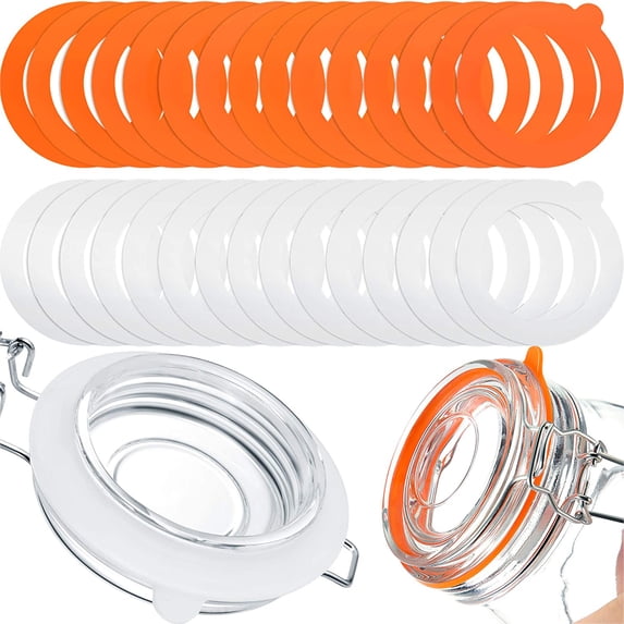 Jar Seals Gaskets - 10 Pcs/Set, Easy to Replace, Food Grade, Environmentally Friendly, Portable, Sealing Rings, Leak Proof, O Shape, No Odor, Lightweight Mason Jar Silicone Ring for Home