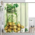 Jar Shower Curtain, Simple Shamrock Clover Design, Cute Green Bathroom ...
