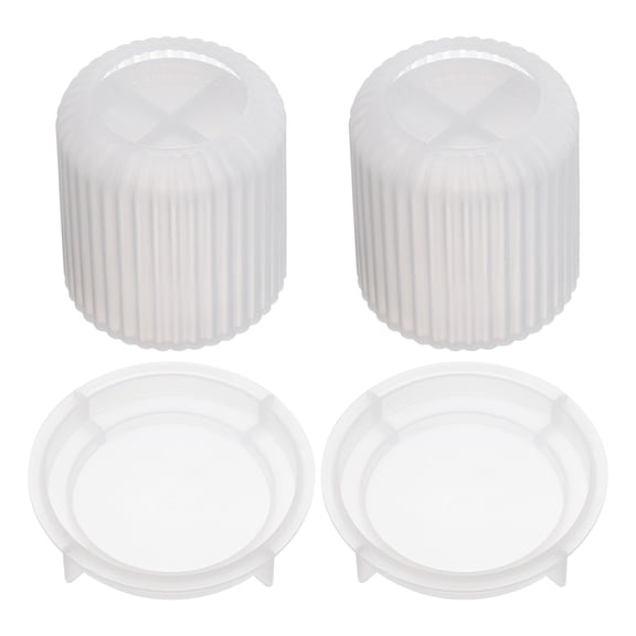 Jar Silicone Mold, 2 Pack Cylinder Storage Box Mold with Lid Candle Holder Mold